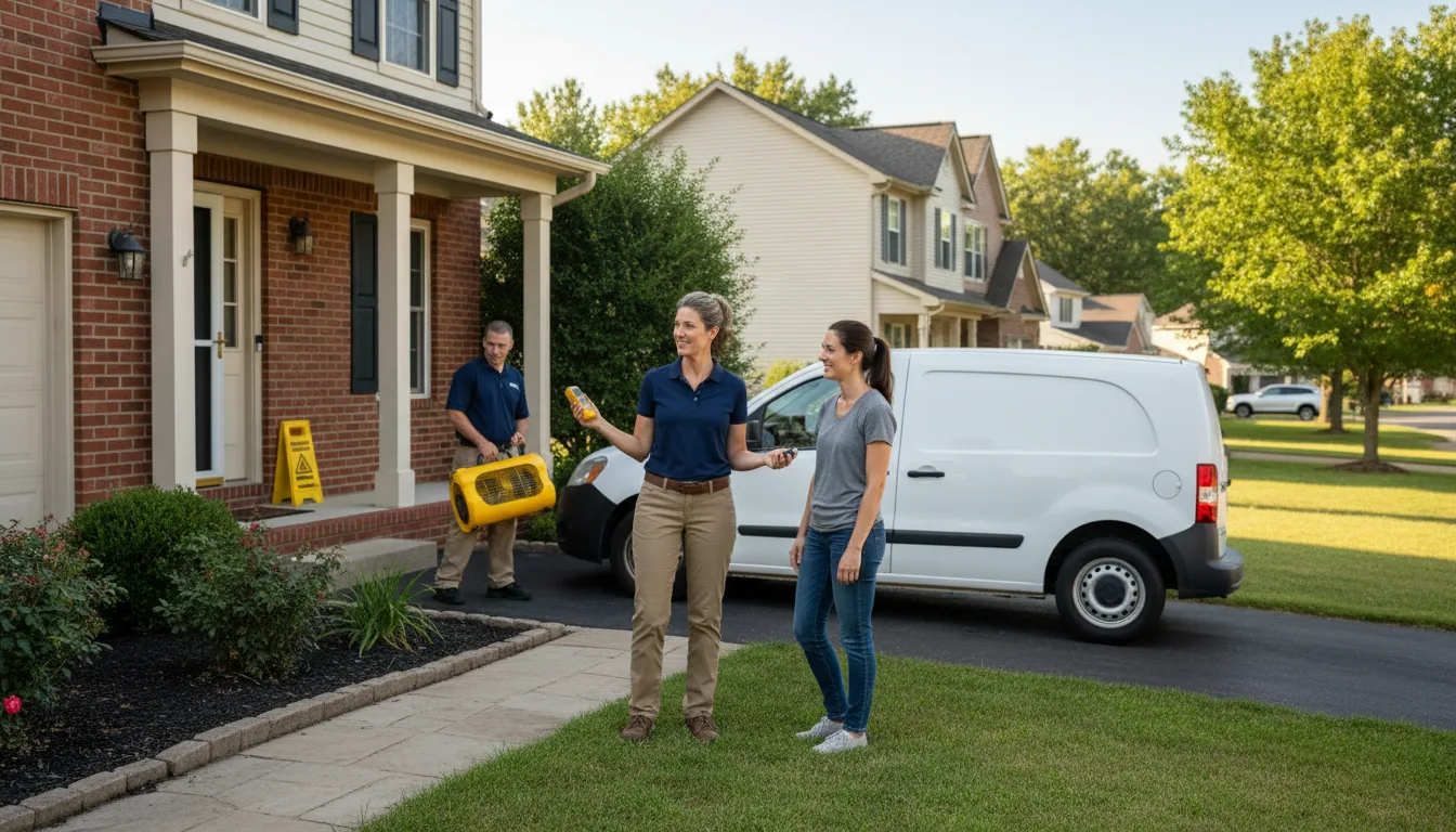 Residential water damage restoration in Ryan, OK